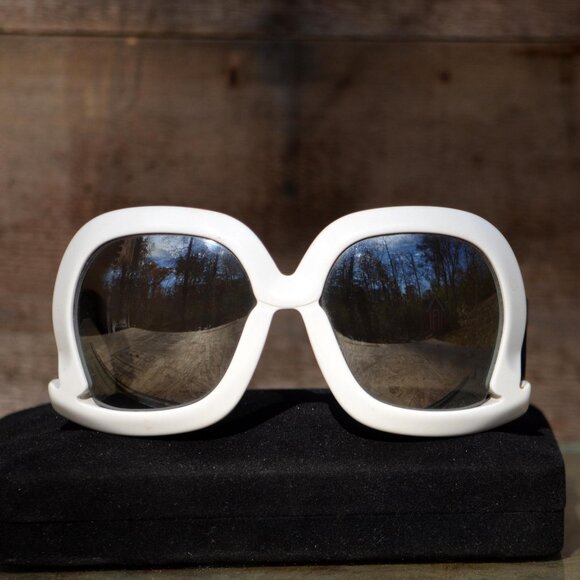 SILHOUETTE Futura Vintage 70's Black and White Sunglasses